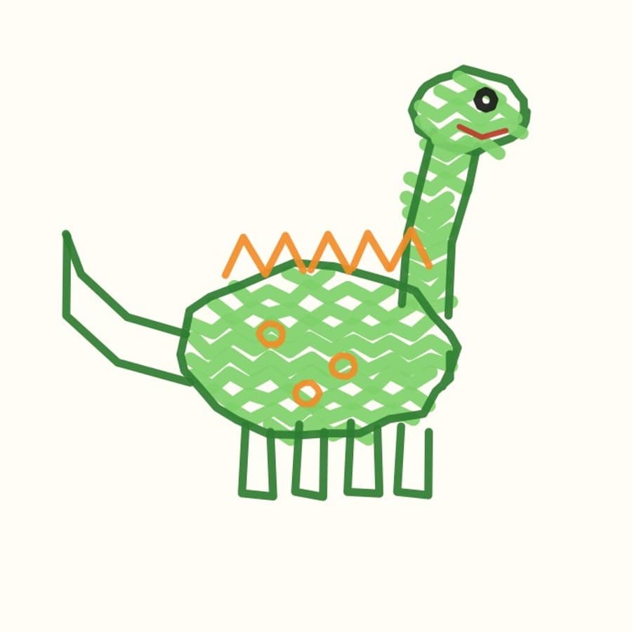 A dinosaur drawn by a child